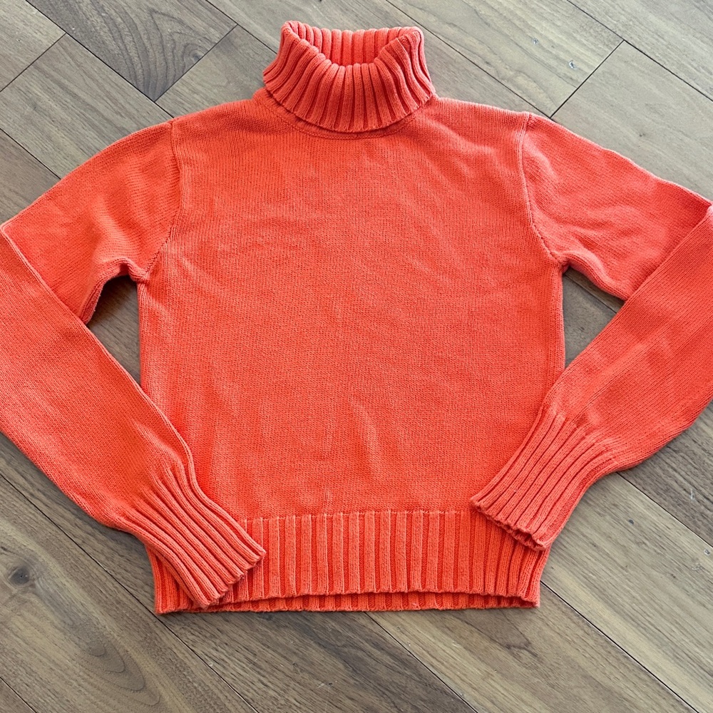 Vintage Club Monaco Vibrant Orange Turtleneck Sweater - Picture 1 of 4